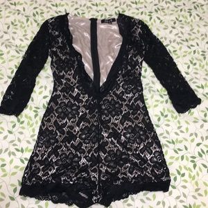 Sexy Black Lace Romper